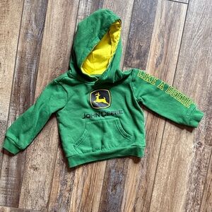 John Deere Green Hoodie with Yellow Lining and Logo